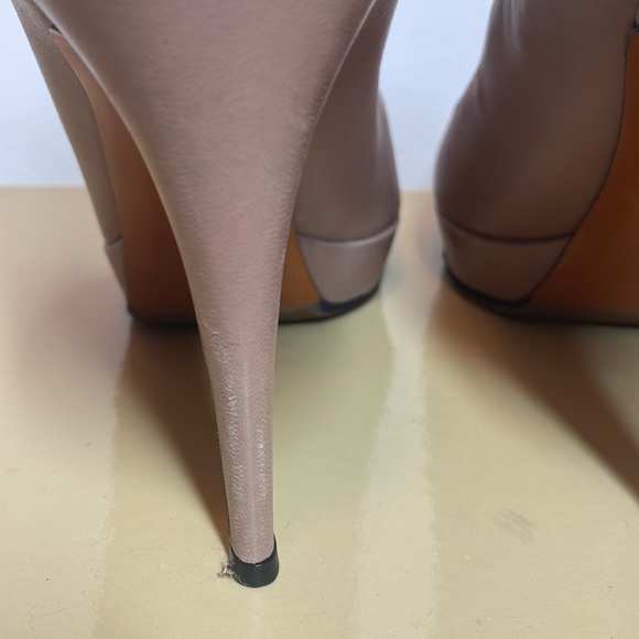 Gucci Leather Platform Pumps Round Toe Shoes Tan Size 40 - Picture 10 of 13
